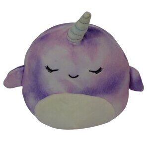 Squishmallows Nabila the Narwhal Purple Tie-Dye Plush Soft Toy Stuffed Animal